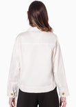 Chaqueta con bolsillos y botones color blanco, marfil para mujer - Flashy