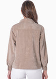 Chaqueta de corduroy color beige, camel, café para mujer - Flashy