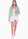 Chaqueta de corduroy color verde para mujer - Flashy