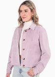 Chaqueta de corduroy color lila para mujer - Flashy