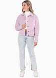 Chaqueta de corduroy color lila para mujer - Flashy