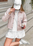 Chaqueta de paño con bolsillos y broches color blanco, marfil para mujer - Flashy