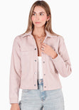 Chaqueta de paño con bolsillos y broches color blanco, marfil para mujer - Flashy