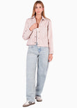 Chaqueta de paño con bolsillos y broches color blanco, marfil para mujer - Flashy