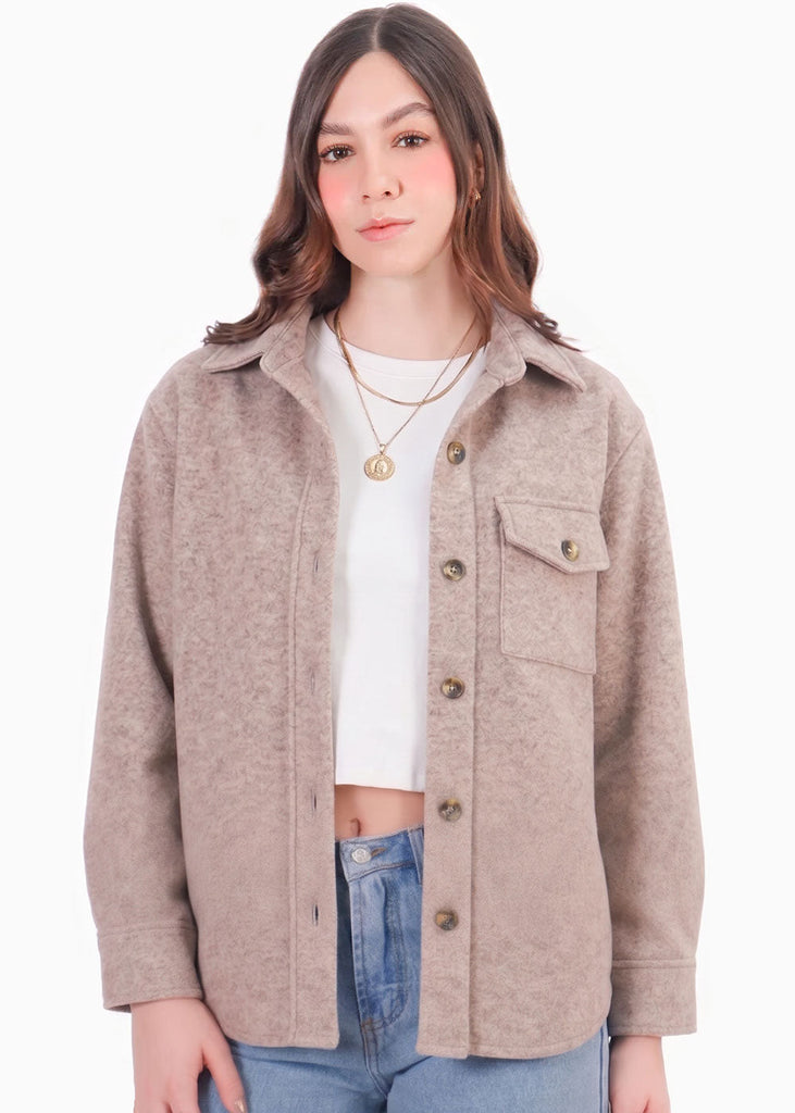 Chaqueta de paño con botones y oversized - BENEDICTA.CAMEL