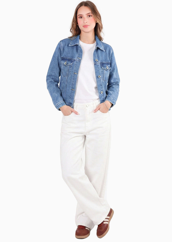 Chaqueta denim con bolsillos en frente - GALENA