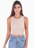 Crop top anudado en espalda para mujer - Flashy