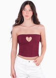 Corset con varilla de corazon en escote para mujer - Flashy
