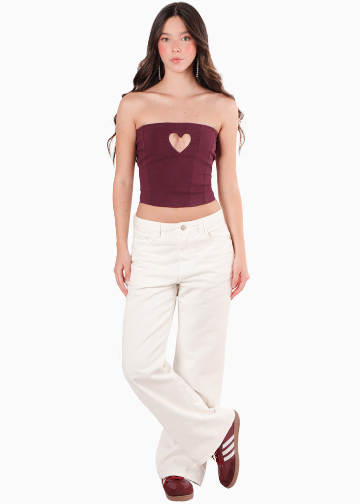 Corset con varilla de corazon en escote para mujer - Flashy
