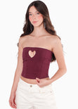 Corset con varilla de corazon en escote para mujer - Flashy