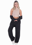 Crop top cuello halter sin mangas color beige para mujer - Flashy