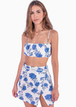 Crop top de tiras color marfil para mujer - Flashy
