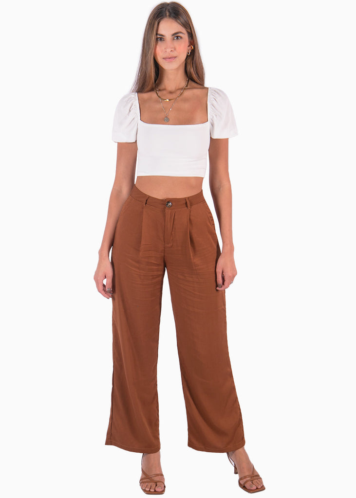 Crop top manga corta con espalda descubierta color blanco, marfil para mujer - Flashy