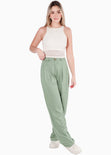 Crop top sin mangas y de malla color beige para mujer - Flashy