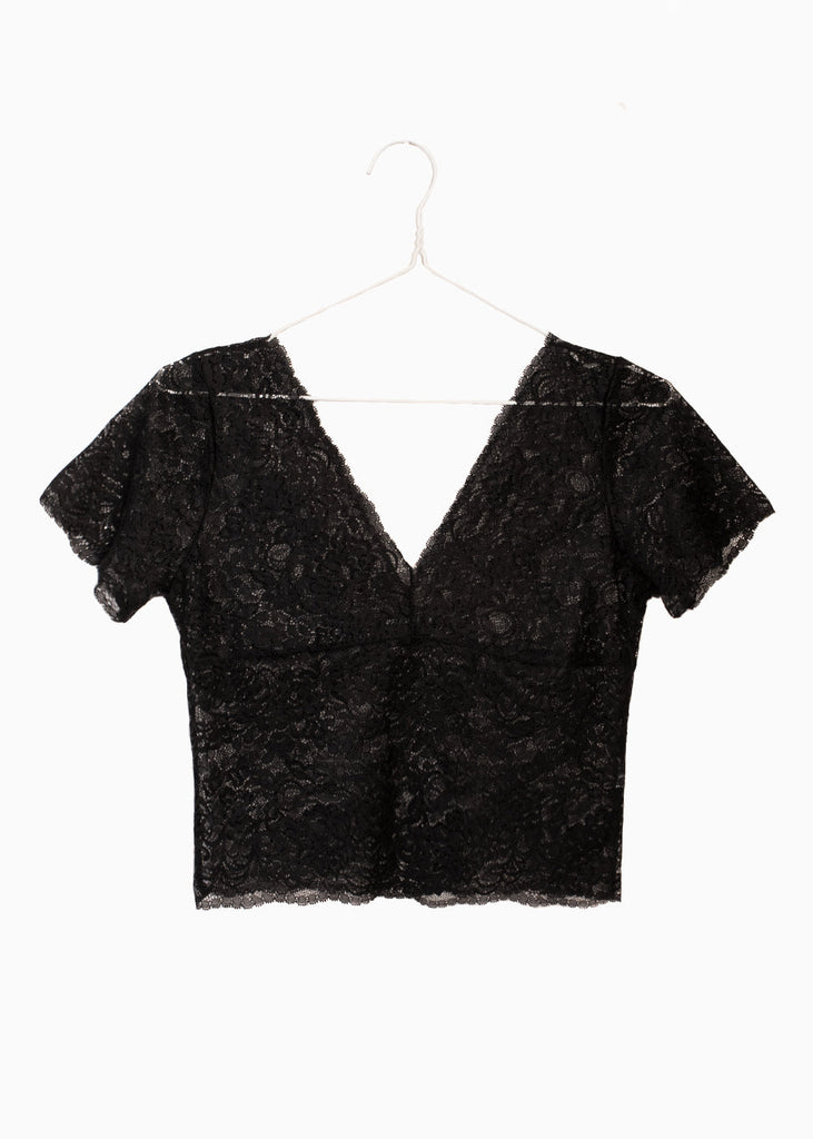 Blusa crop de encaje para mujer - Flashy