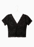 Blusa crop de encaje para mujer - Flashy