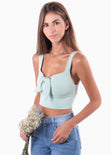 Crop top con anudado en escote para mujer - Flashy