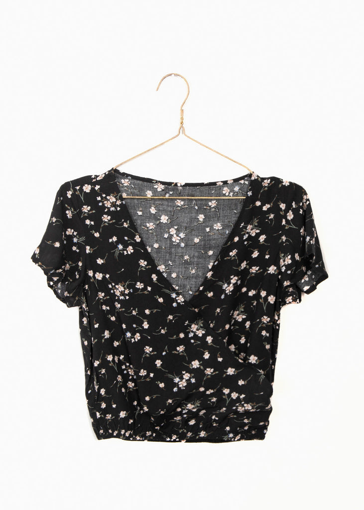 Blusa cruzada con estampado de puntos para mujer - Flashy
