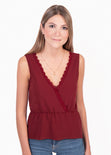Blusa cruzada con bolillo para mujer - Flashy