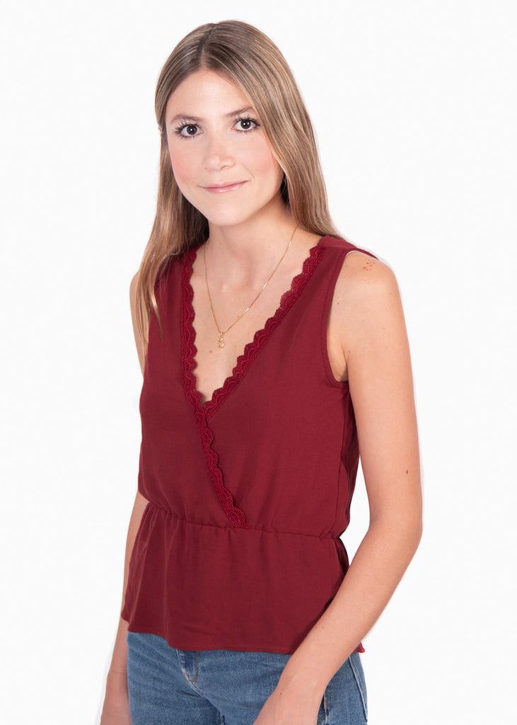Blusa cruzada con bolillo para mujer - Flashy