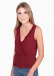 Blusa cruzada con bolillo para mujer - Flashy