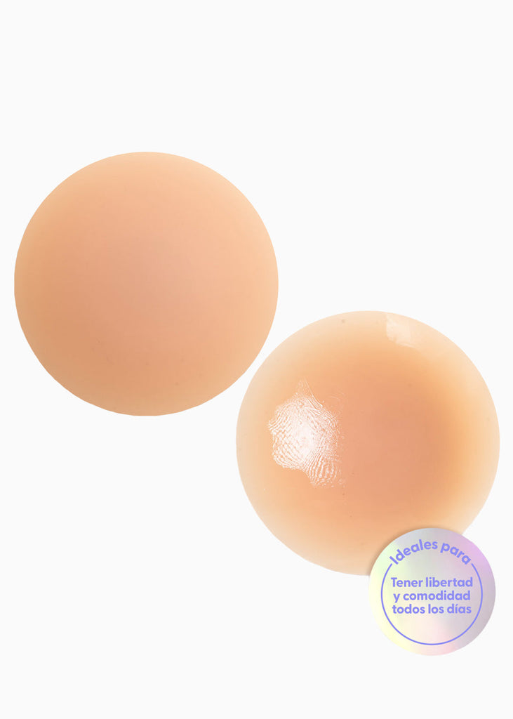 Cubre pezones circulares de silicona reutilizables color café para mujer - Flashy