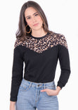 Buso con corte y estampado de leopardo para mujer - Flashy