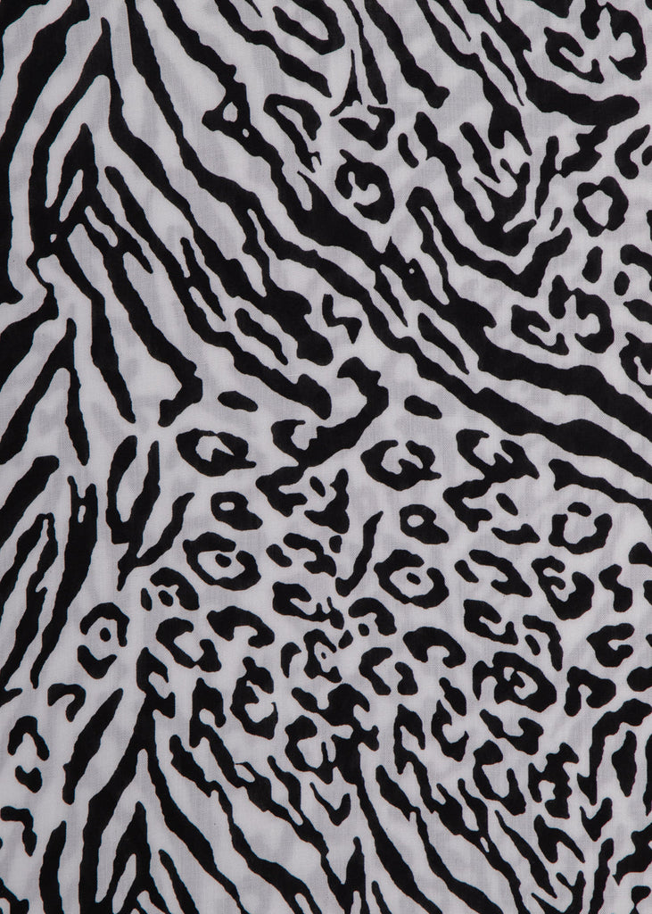 Blusa estampada de leopardo con encaje para mujer - Flashy