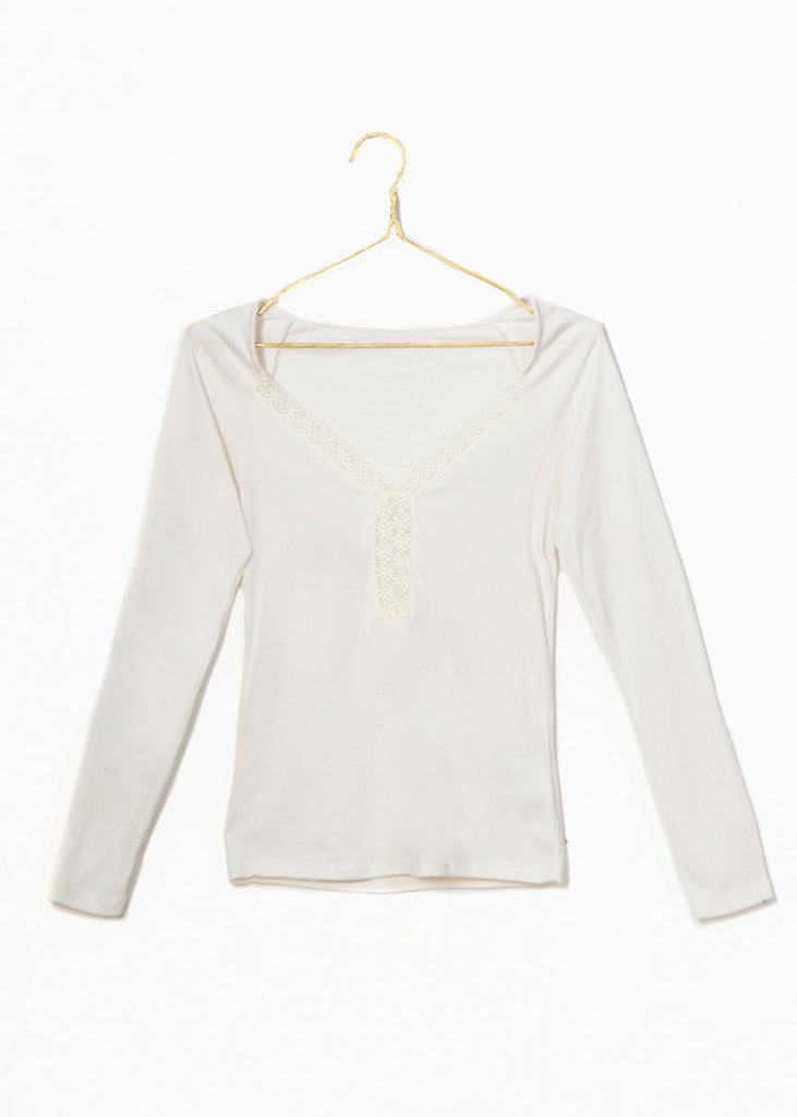 Blusa manga larga con detalle en escote para mujer - Flashy