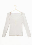 Blusa manga larga con detalle en escote para mujer - Flashy
