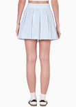 Falda corta con pliegues color azul para mujer - Flashy