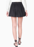 Falda corta con pliegues color negro para mujer - Flashy