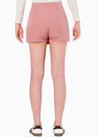Falda short cruzada color rosado para mujer - Flashy