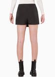 Falda short cruzada color negro para mujer - Flashy