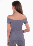 Blusa off shoulder con brillo para mujer - Flashy