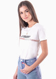 Camiseta con lentejuelas y estampado "Femme" para mujer - Flashy