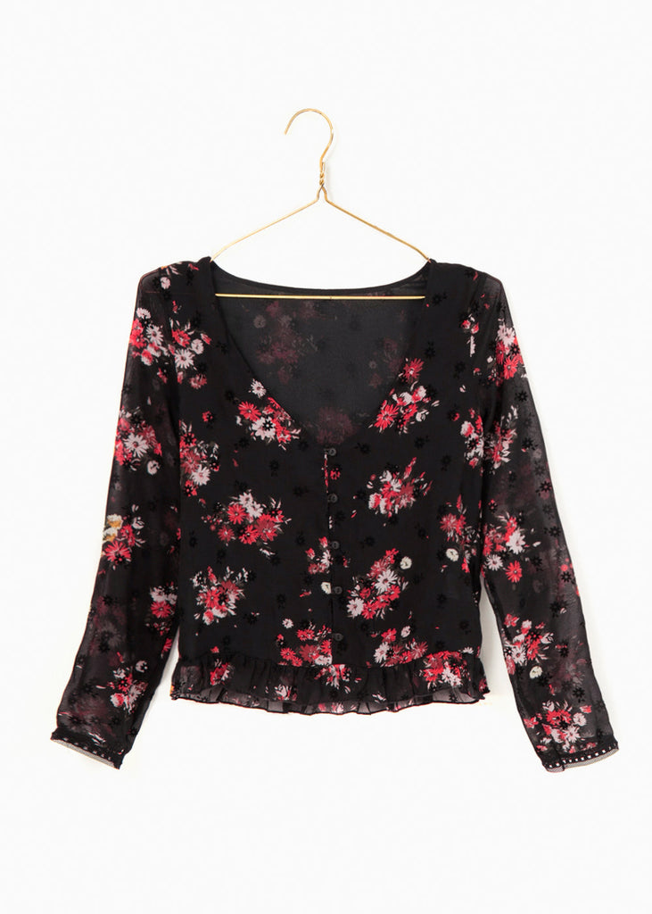 Blusa estampada de flores con bolero para mujer - Flashy