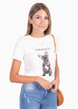 Camiseta estampada "Frenchie" para mujer - Flashy
