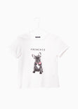 Camiseta estampada "Frenchie" para mujer - Flashy