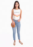 Camiseta estampada "Girls" bloques de color para mujer - Flashy