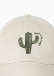 Gorra con bordado de cactus color beige para mujer - Flashy