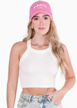 Gorra con bordado "Paris" color rosado para mujer - Flashy