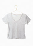 Camiseta cuello en V con encaje para mujer - Flashy