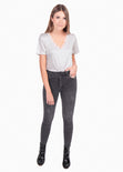 Camiseta cuello en V con encaje para mujer - Flashy