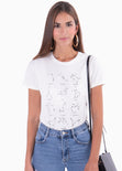 Camiseta estampada con apliques horóscopo para mujer - Flashy