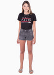 Camiseta estampada "Paris" para mujer - Flashy