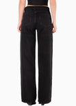 Jean wide leg con corte y brillos para mujer - Flashy