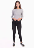 Jean tiro alto skinny desgastado para mujer - Flashy