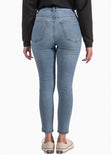 Jean skinny de tiro alto color azul, denim para mujer - Flashy