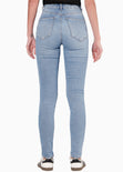 Jean skinny de tiro alto color azul, denim para mujer - Flashy